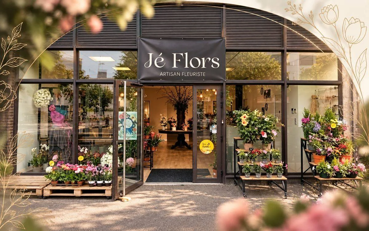 La devanture de la boutique Jé.Flors, avenue d’Andromède à Blagnac